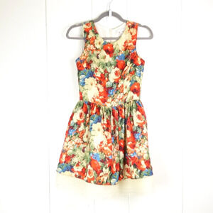 Marc Jacobs Dress Womens SZ 2 Silk Blend Floral Sleeveless Fit and Flair Garden